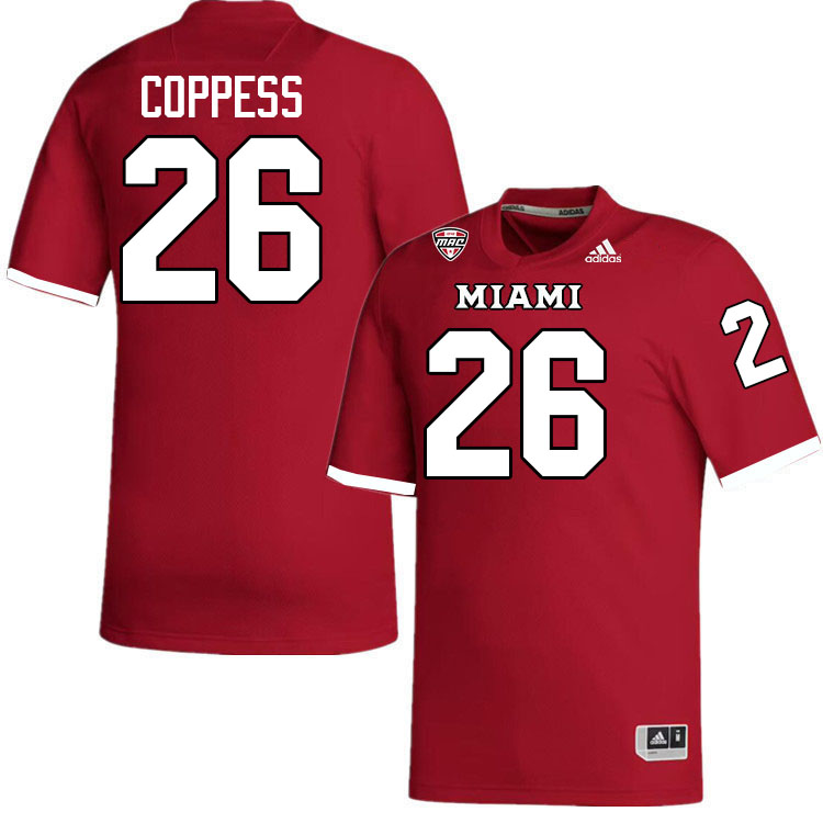 Miami University Redhawks #26 Eli Coppess College Football Jerseys Stitched-Red